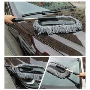 Car Wash Cleaning Brush Duster Dust Wax Mop Microfiber Telescoping Tool For Vehicle Exterior And Interior Cleaning