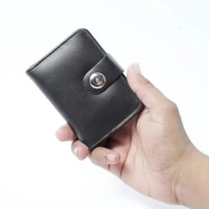 Boy's Compact Leather Bifold Wallet - Slim Colorblock Snap Closure Wallet for Kids & Teens
