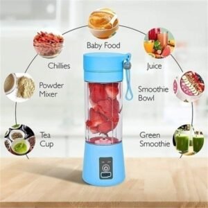 Portable 6 cuts Blender Home USB Rechargeable Electric Fruit Extractor Juice Blender Machine | Mini Smoothie Maker | Personal Juicer Cup | Random Color