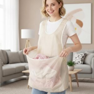 Multi-Functional Laundry Bag Apron with Heavy-Duty Pocket - Durable Fabric Storage Organizer for Clothespins & Cleaning (Random Color)