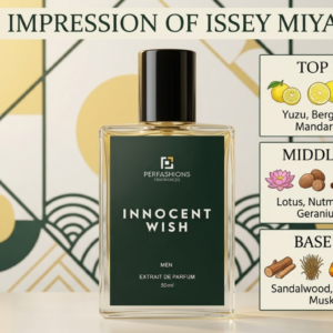Innocent Wish – Impression of Issey Miyake | Woody Aquatic Extrait de Parfum for Men | 50ml with Premium Box & Carry Bag