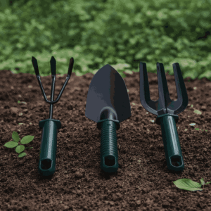 Premium 3-Piece Mini Garden Tool Set – Heavy-Duty Metal Hand Trowel, Cultivator Rake, and Ergonomic Garden Fork for Indoor and Outdoor Plant Care